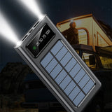 WEPRO™ Solar Power Bank Built in Cable, External Charger With LED Light