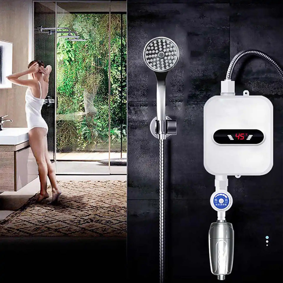 WePro™ Instant Electric Water Geyser 3 Seconds Heating Bathroom, Kitchen, Full set With Imported Shower Kit