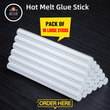 Pack of 10 - Hot Melt Glue Gun Sticks Large 11mm