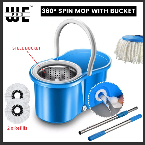 Spin Mop 360 Degree For Floor Cleaning with Steel Strainer