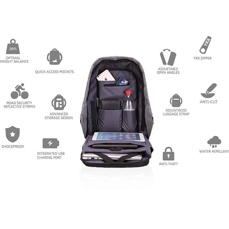 WATERPROOF LAPTOP BACKPACK | ANTI THEFT BAG WITH USB CHARGING PORT